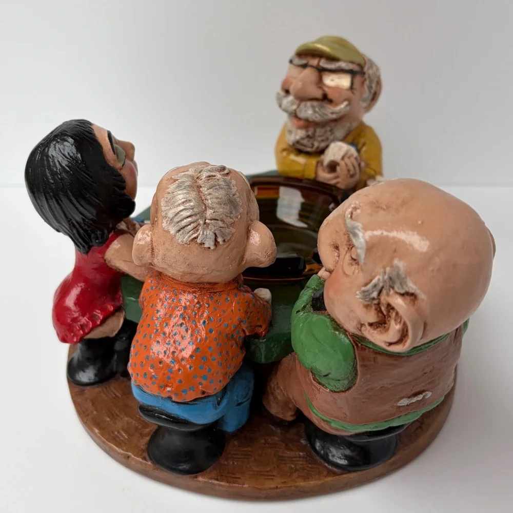 VTG‎ 1973 Chalkware by Prelude Creations Ashtray Poker Table Humor Caricature